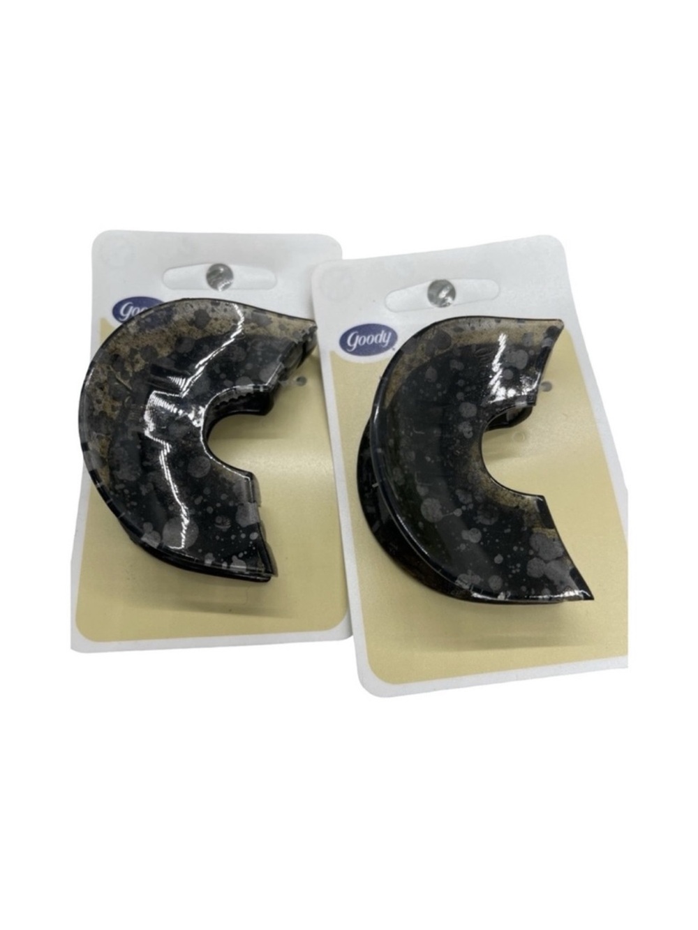 Goody Black Marble Half-Moon Hair Donuts clip- 2 Pack FINAL PRICE DROP